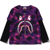 COLOR CAMO SHARK LAYERED LS TEE KIDS