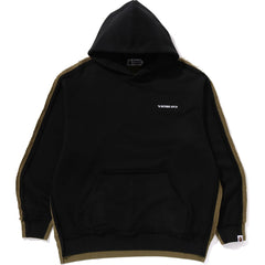 1ST CAMO BLOCKING RAW EDGE RELAXED FIT PULLOVER HOODIE MENS