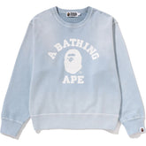 VINTAGE WASHED COLLEGE CREWNECK SWEATSHIRT LADIES