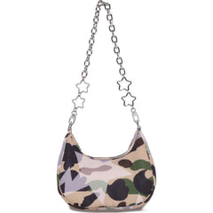 STA OVER PRINT 1ST CAMO QUILTING MOON SHAPE BAG LADIES