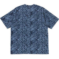 WILD LEOPARD PATTERN COLLEGE RELAXED FIT TEE MENS