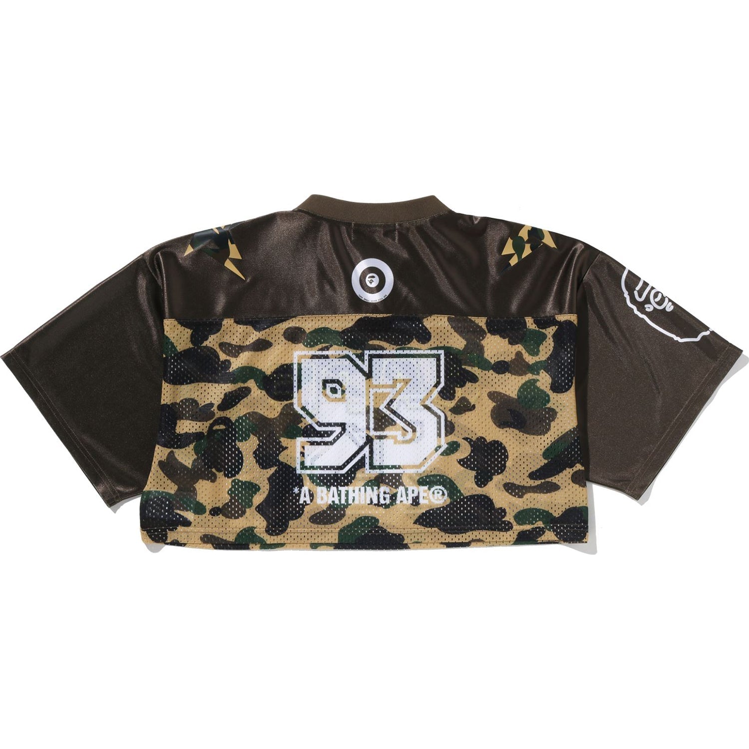 1ST CAMO BAPE CROPPED FOOTBALL TEE LADIES