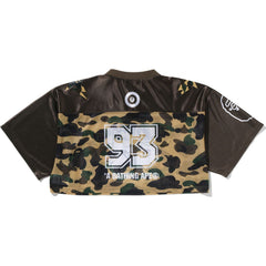 1ST CAMO BAPE CROPPED FOOTBALL TEE LADIES