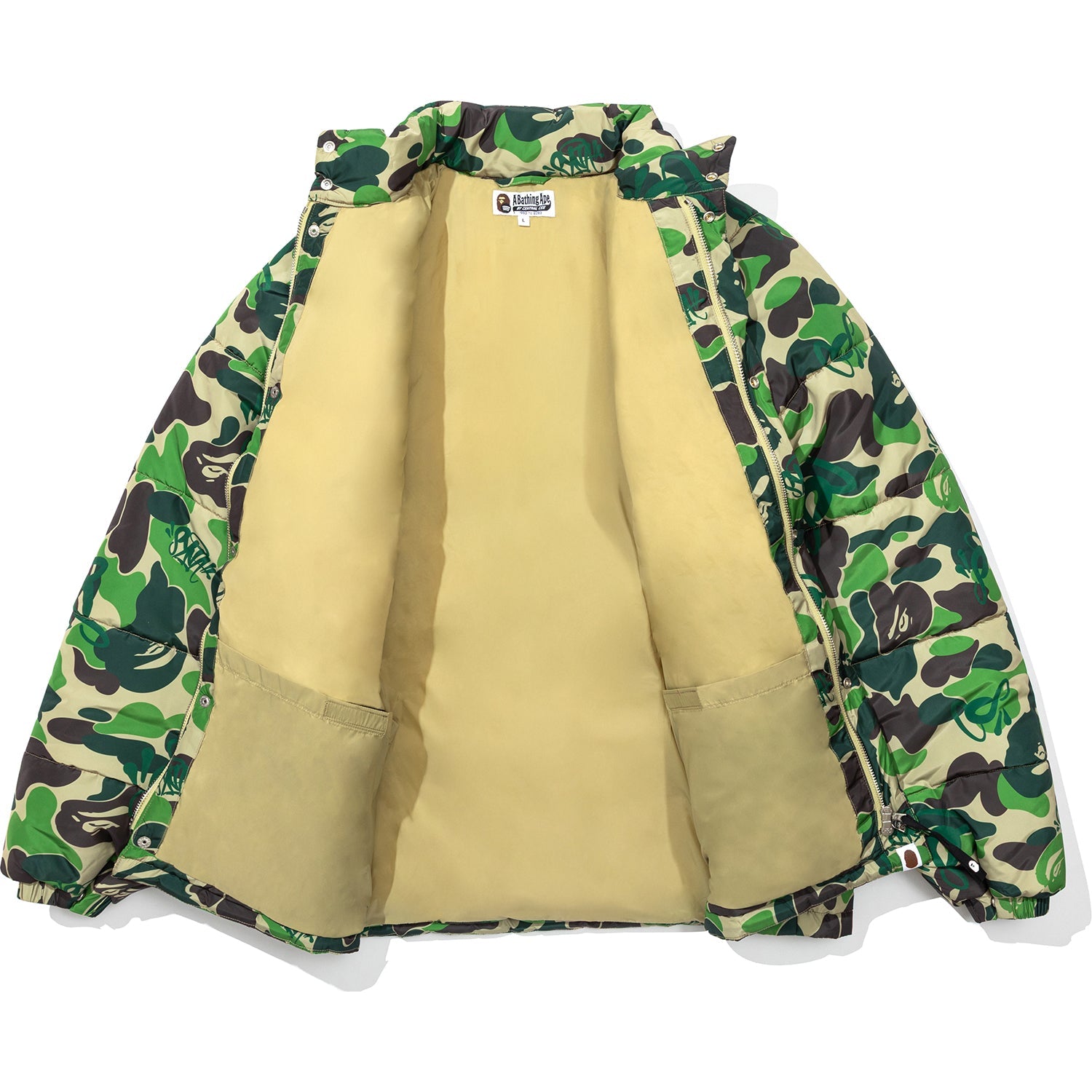 BAPE X SPOTIFY BY CENTRAL CEE CAMO PUFFER JACKET MENS