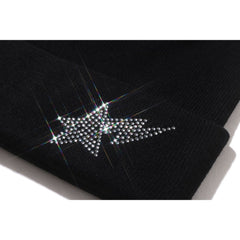 SIDE CRYSTAL STA KNIT CAP LADIES