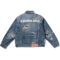 FAKE PRINT TRUCKER JACKET MENS