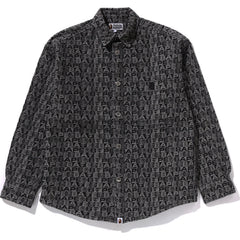 LUX SPORT PATTERN JACQUARD 10OZ DENIM SHIRTS MENS