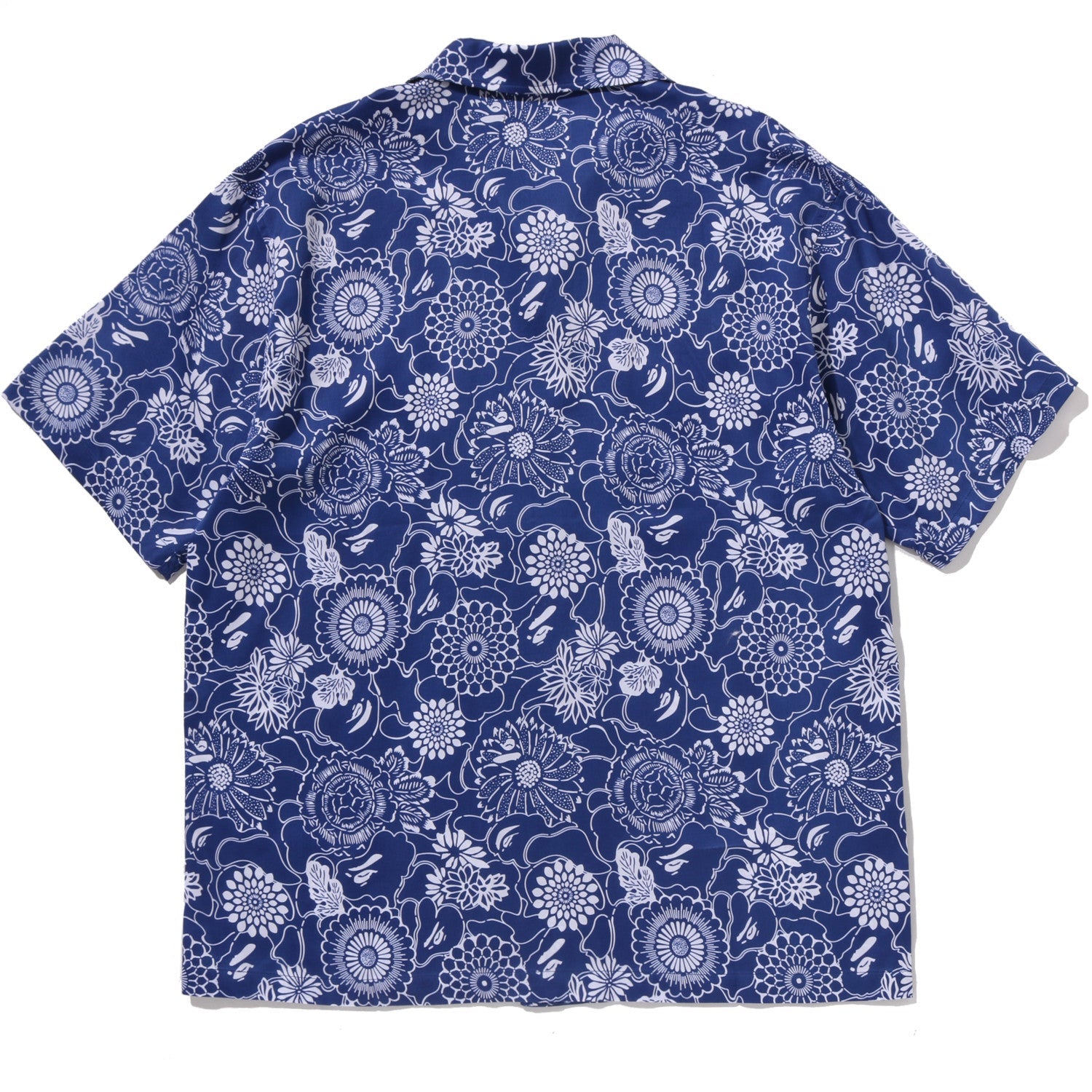 JAPANESE INDIGO ART CAMO OPEN COLLAR SS SHIRT MENS