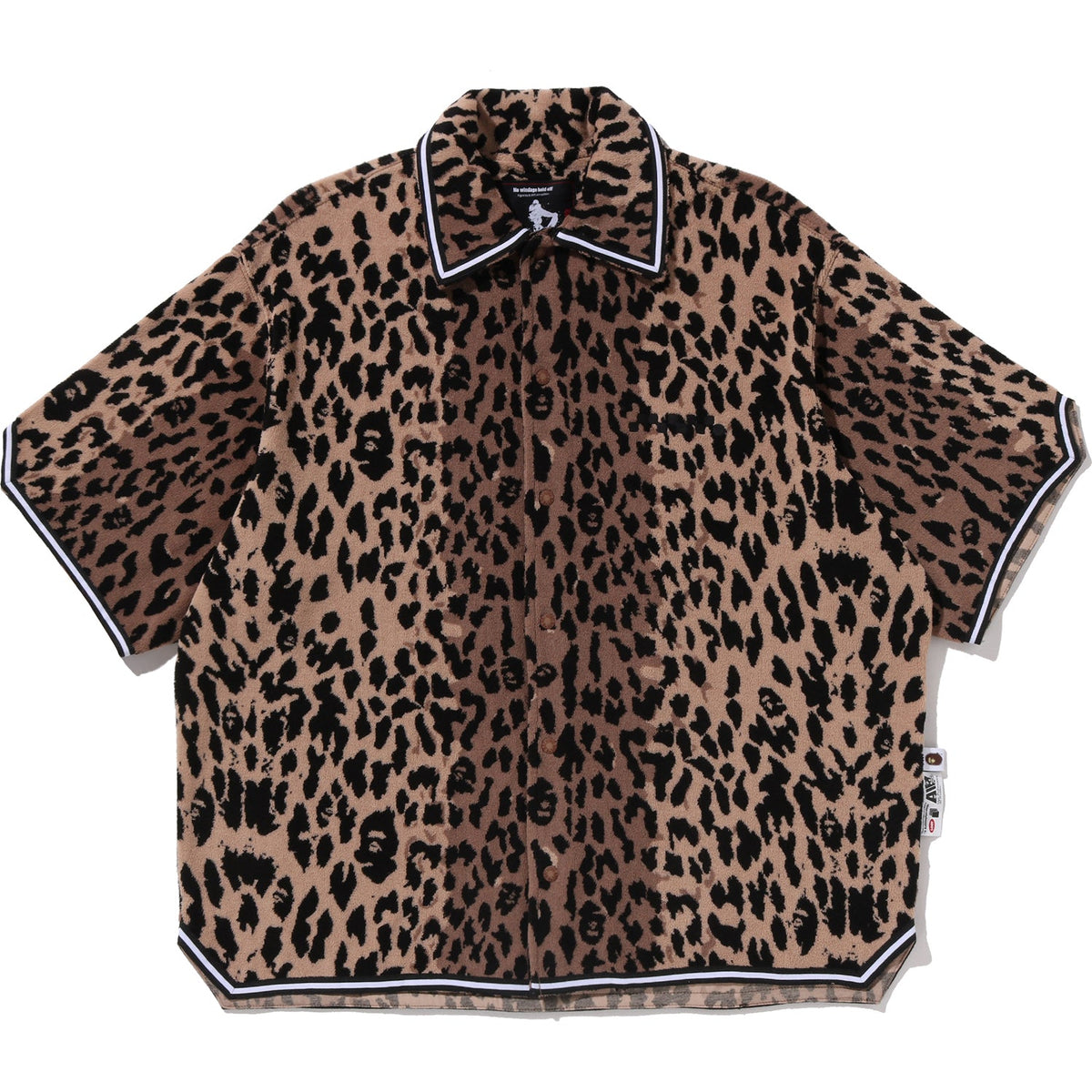 BAPE BY KAZUKI KURAISHI LEOPARD JACQUARD SS SHIRT MENS
