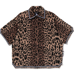 BAPE BY KAZUKI KURAISHI LEOPARD JACQUARD SS SHIRT MENS
