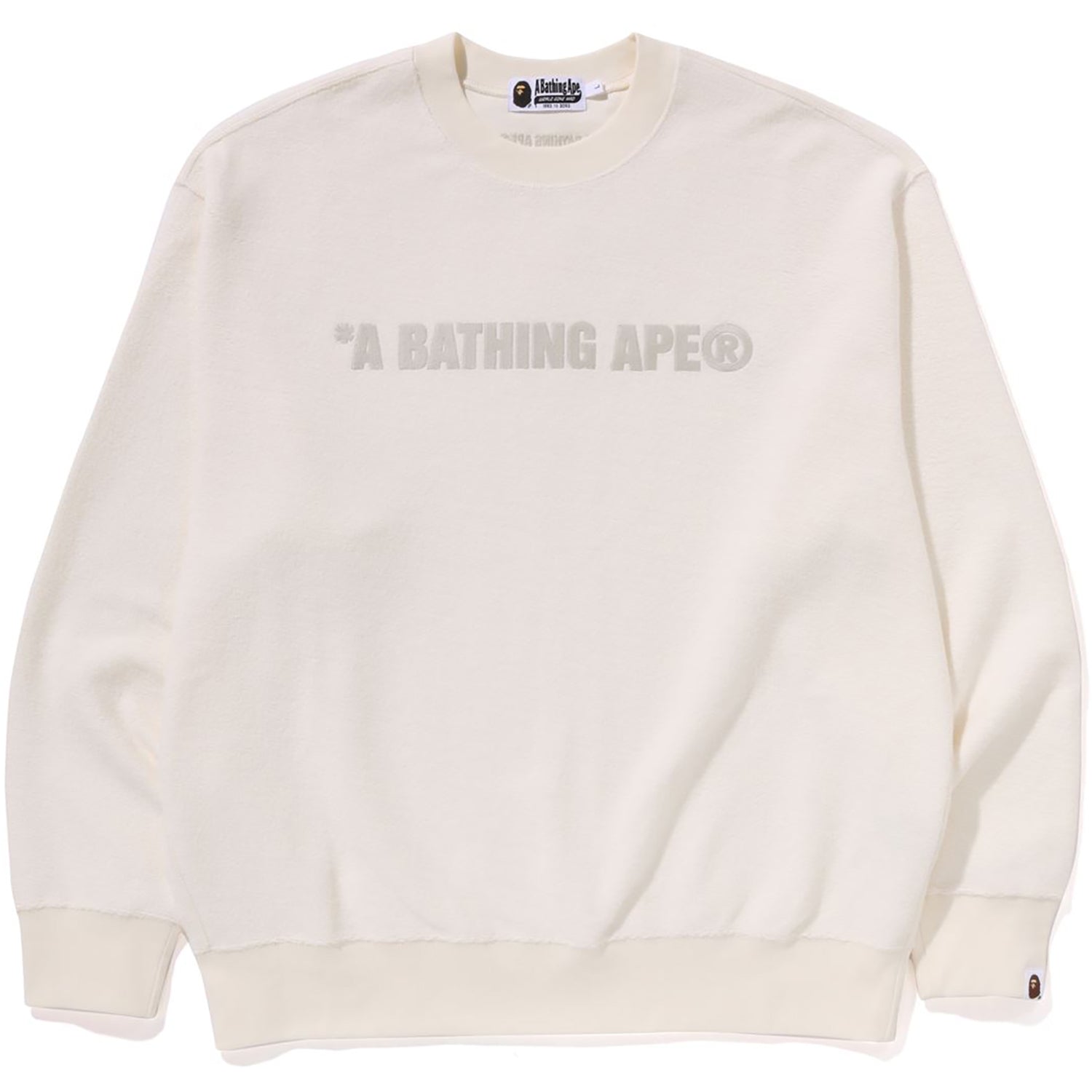 BATHING APE LOGO RELAXED FIT CREWNECK SWEATSHIRT MENS