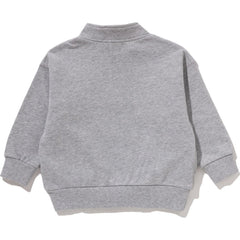 BAPE EMBROIDERY PATCH RELAXED FIT HALF ZIP SWEATSHIRT KIDS