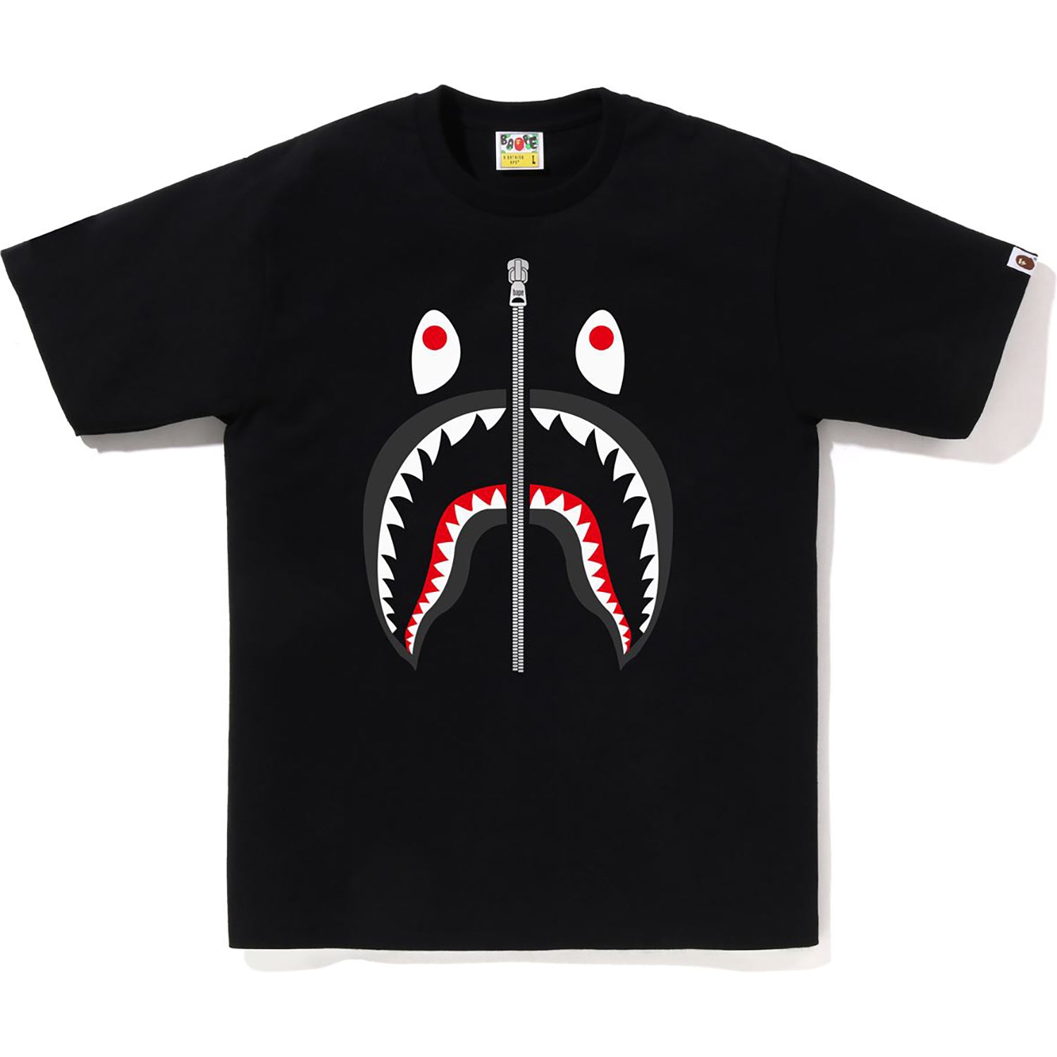 BAPE MENS COTTON SHARK HEAD T-SHIRT