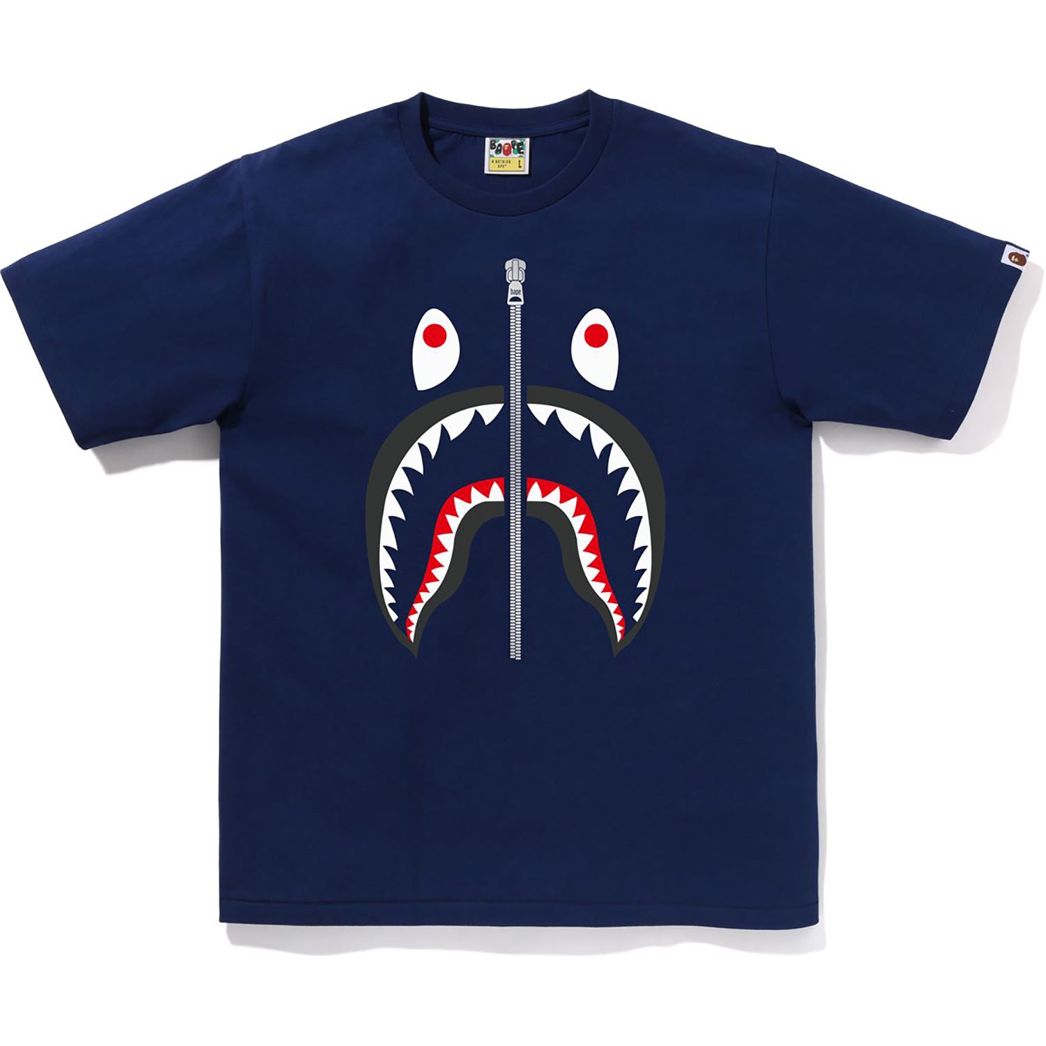 BAPE MENS COTTON SHARK HEAD T-SHIRT