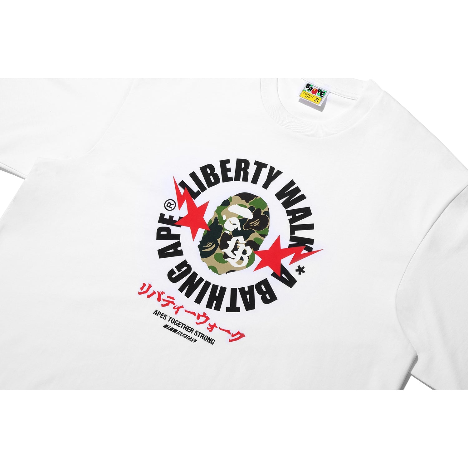 BAPE X LIBERTY WALK ABC CAMO APE HEAD RELAXED FIT TEE MENS