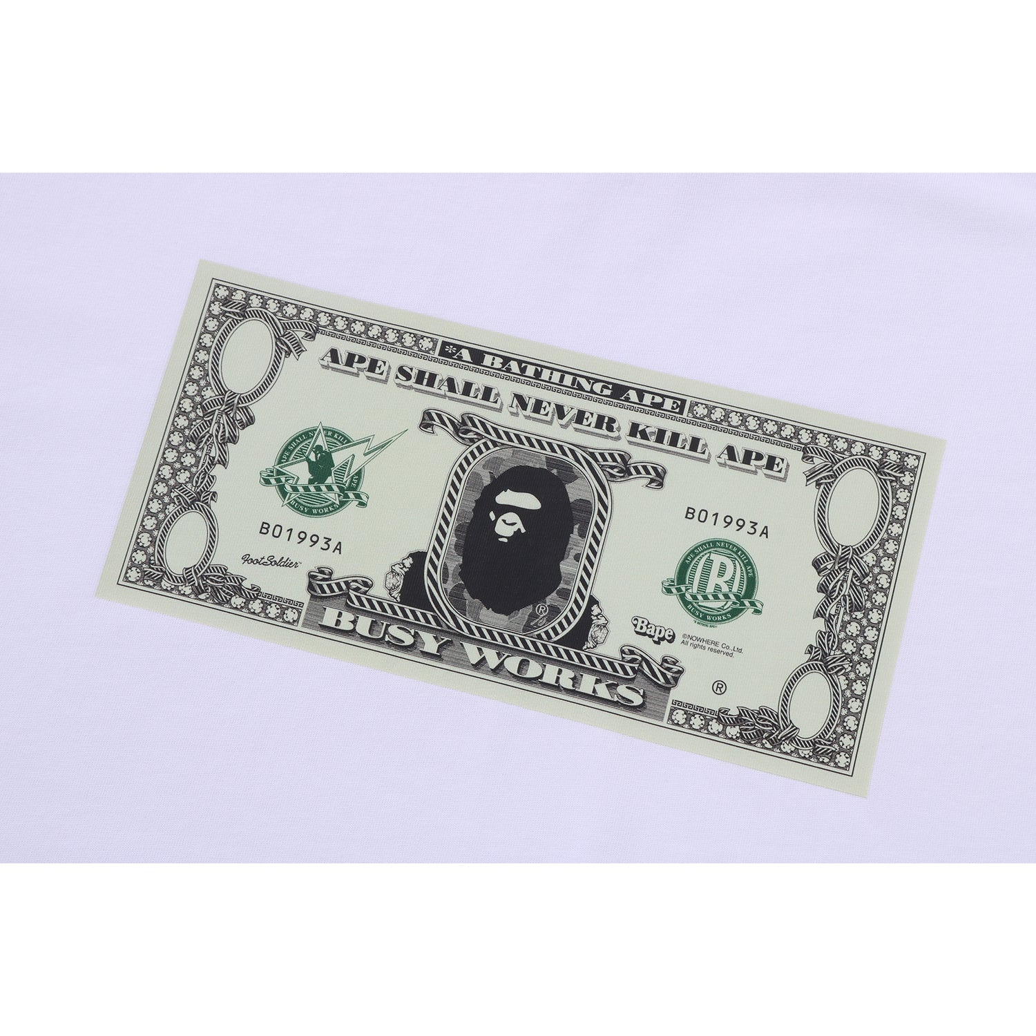 BAPE BANKNOTE TEE MENS