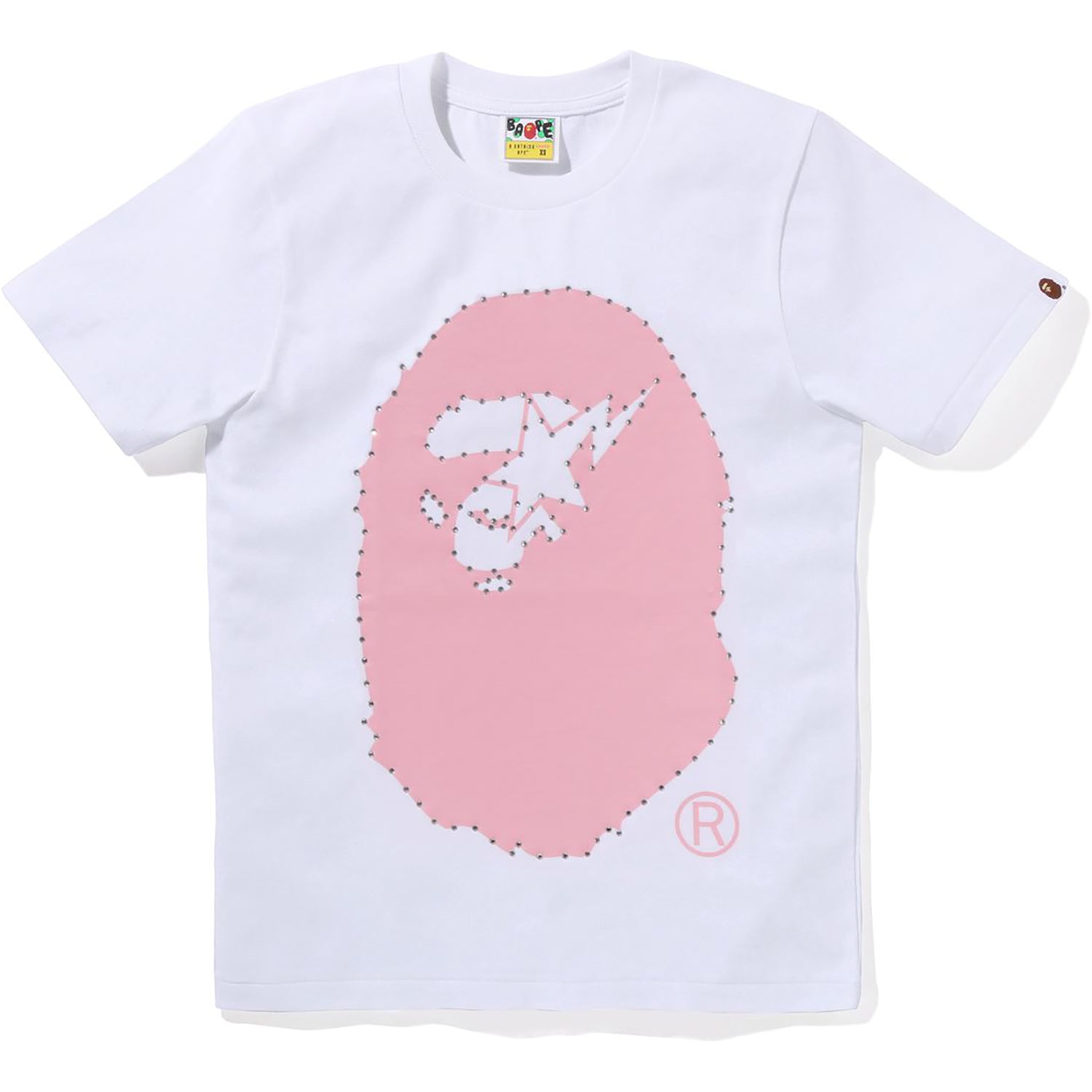 CRYSTAL STONE STA EYE BIG APE HEAD TEE LADIES
