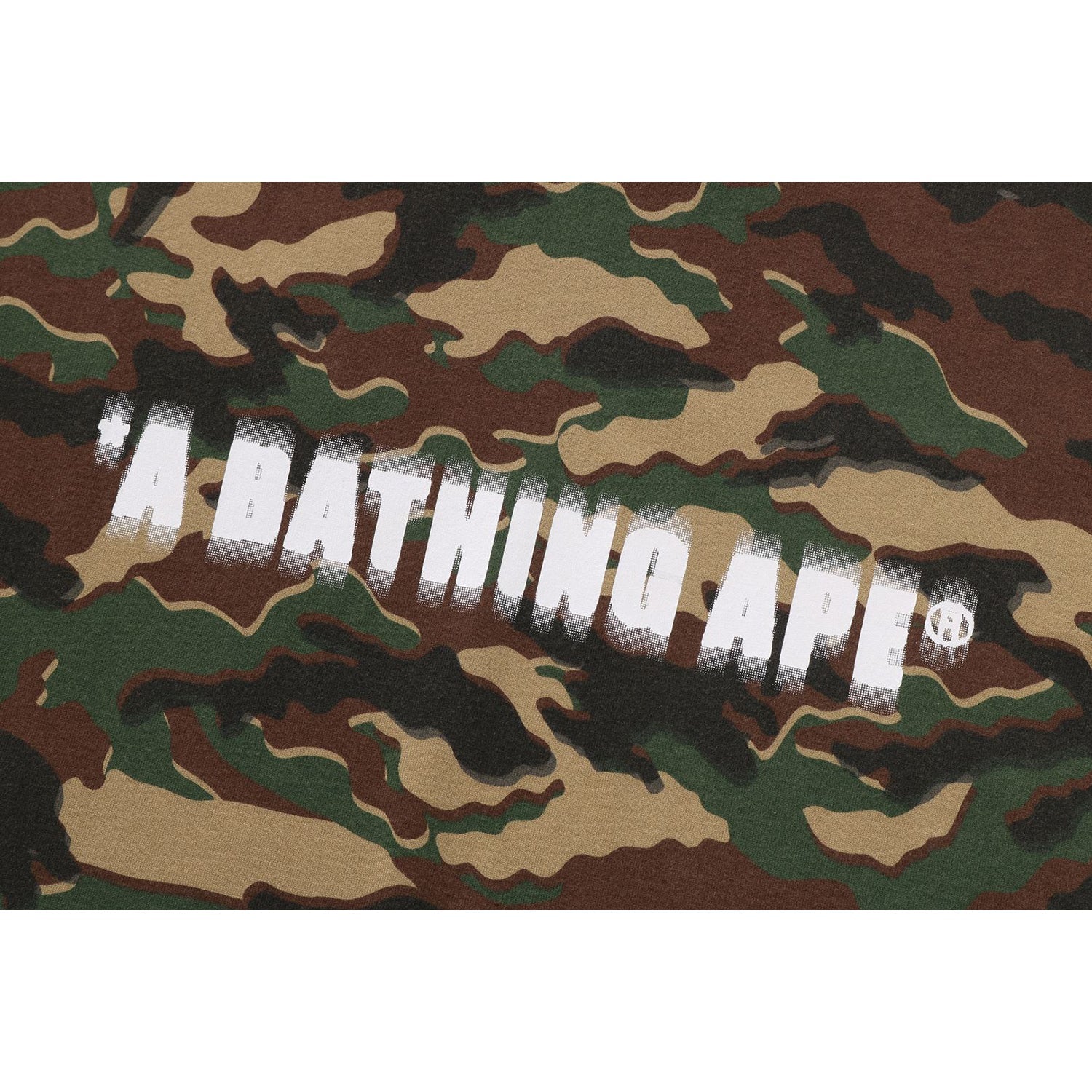 GLITCH WOODLAND CAMO HEAVY WASH BATHING APE CROPPED FIT TANK MENS