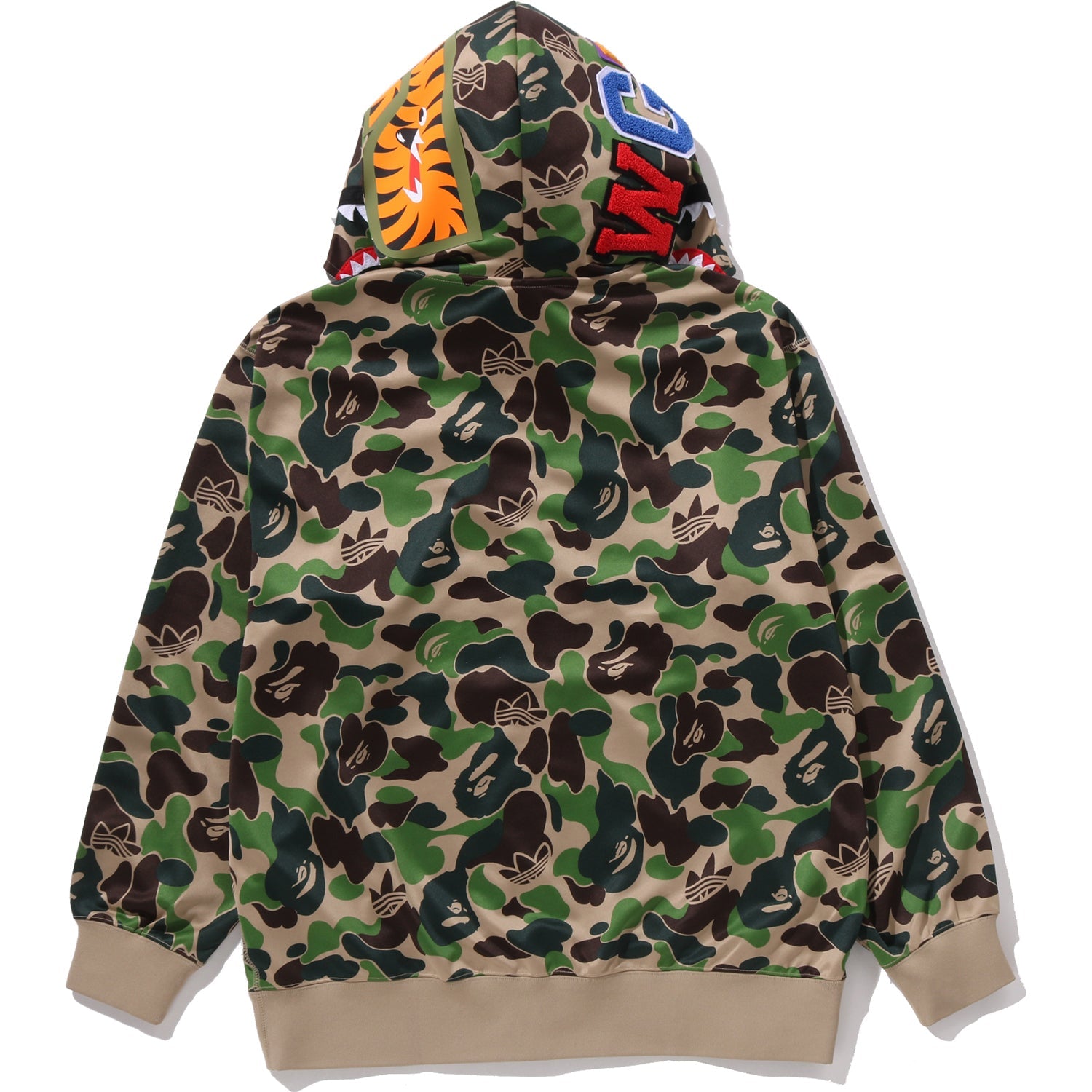 BAPE X ADIDAS RELAXED FIT TRACK CAMO SHARK FULL ZIP HOODIE MENS