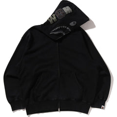 GARMENT DYE SHARK RELAXED FIT FULL ZIP HOODIE MENS
