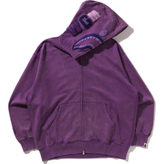 GARMENT DYE SHARK RELAXED FIT FULL ZIP HOODIE MENS
