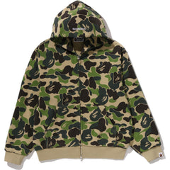 ABC CAMO HEAVY WASH CROPPED FIT ZIP HOODIE MENS