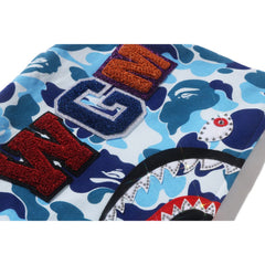ABC CAMO CRYSTAL STONE SHARK CROPPED FULL ZIP HOODIE LADIES