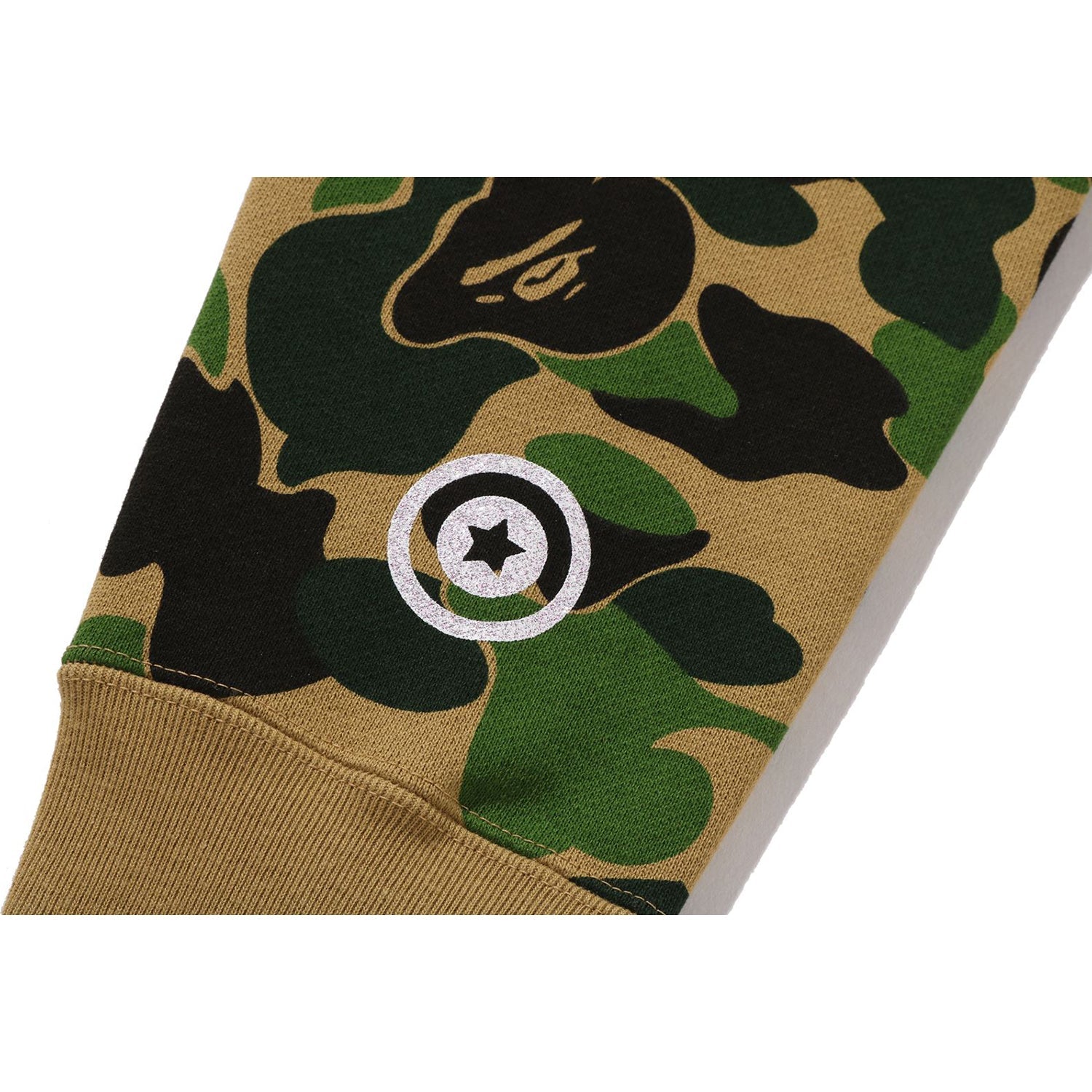 ABC CAMO CRYSTAL STONE SHARK CROPPED FULL ZIP HOODIE LADIES