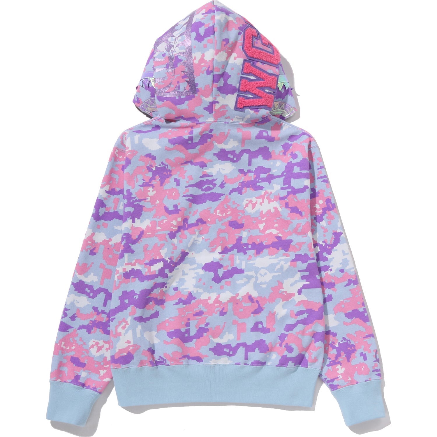 MULTI PIXEL CAMO SHARK FULL ZIP HOODIE LADIES