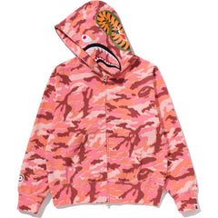 GLITCH WOODLAND CAMO SHARK FULL ZIP HOODIE LADIES