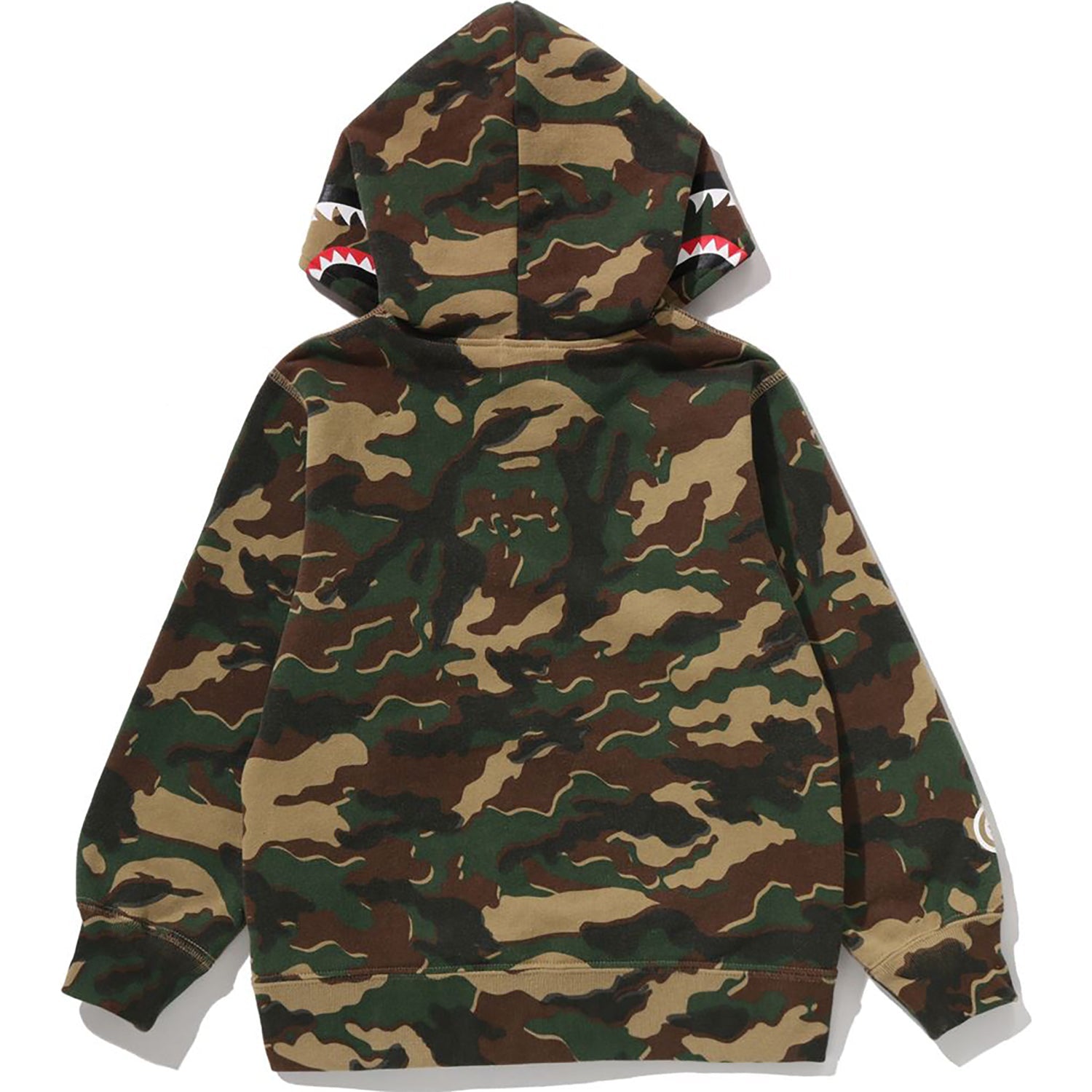 GLITCH WOODLAND CAMO SHARK ZIP HOODIE KIDS