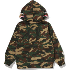 GLITCH WOODLAND CAMO SHARK ZIP HOODIE KIDS