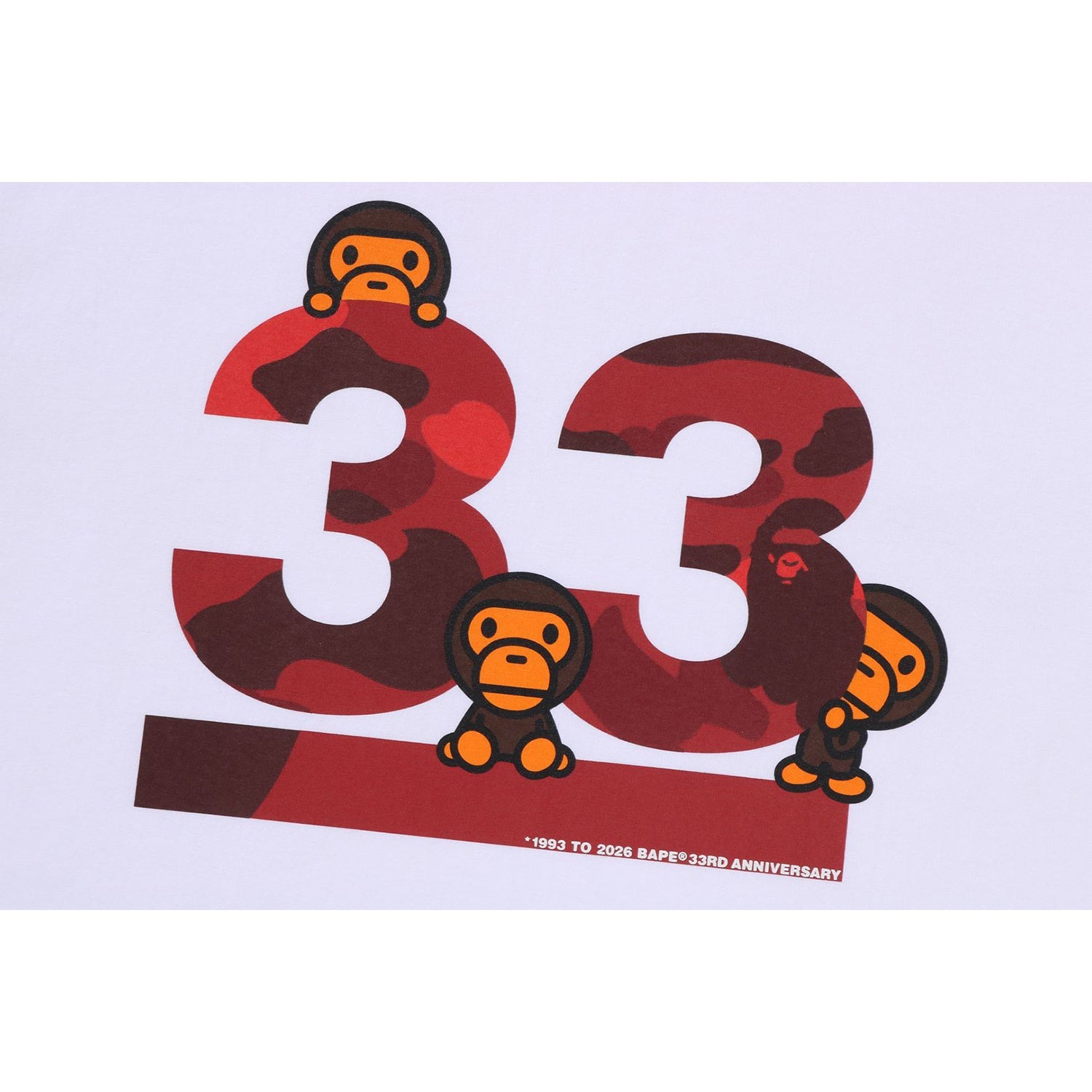 A BATHING APE 33RD ANNIV. BABY MILO TEE MENS