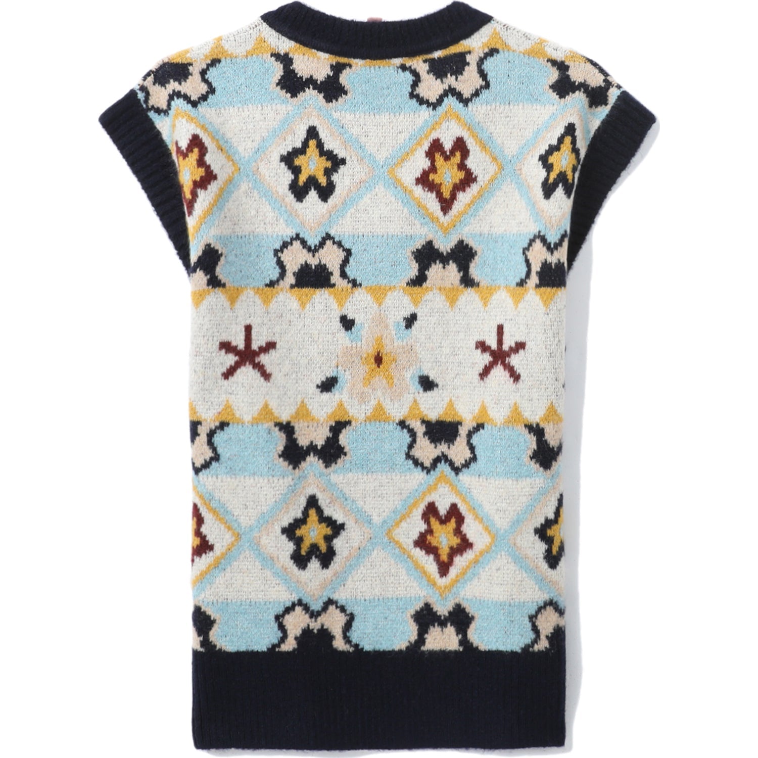 BAPY INTARSIA KNIT VEST LADIES